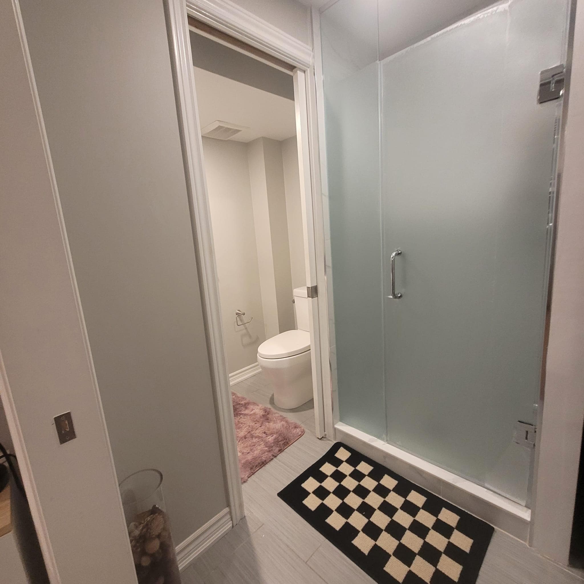 Modern Bathroom with Shower at 4 Edison Way, Whitby, ON – 2 Bedroom Basement Apartment, a 2 bedroom rental in 4 Edison Way, Whitby, ON, listed for $1,600 per month