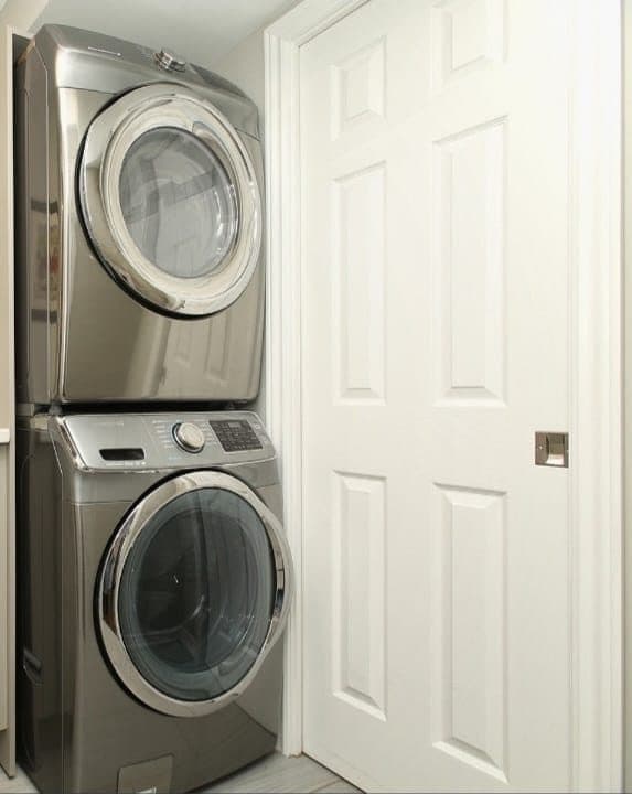 Laundry Room with Washer and Dryer at 4 Edison Way, Whitby, ON – 2 Bedroom Basement Apartment, a 2 bedroom rental in 4 Edison Way, Whitby, ON, listed for $1,600 per month