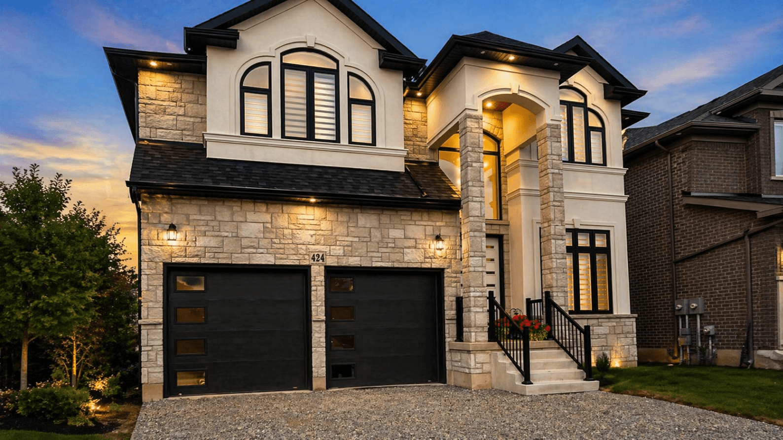 Elegant Front Exterior of the House at Modern Studio Apartment in Ancaster – 424 Springbrook Avenue, a 1 bedroom rental in 424 Springbrook Avenue, Hamilton, ON, listed for $1,200 per month