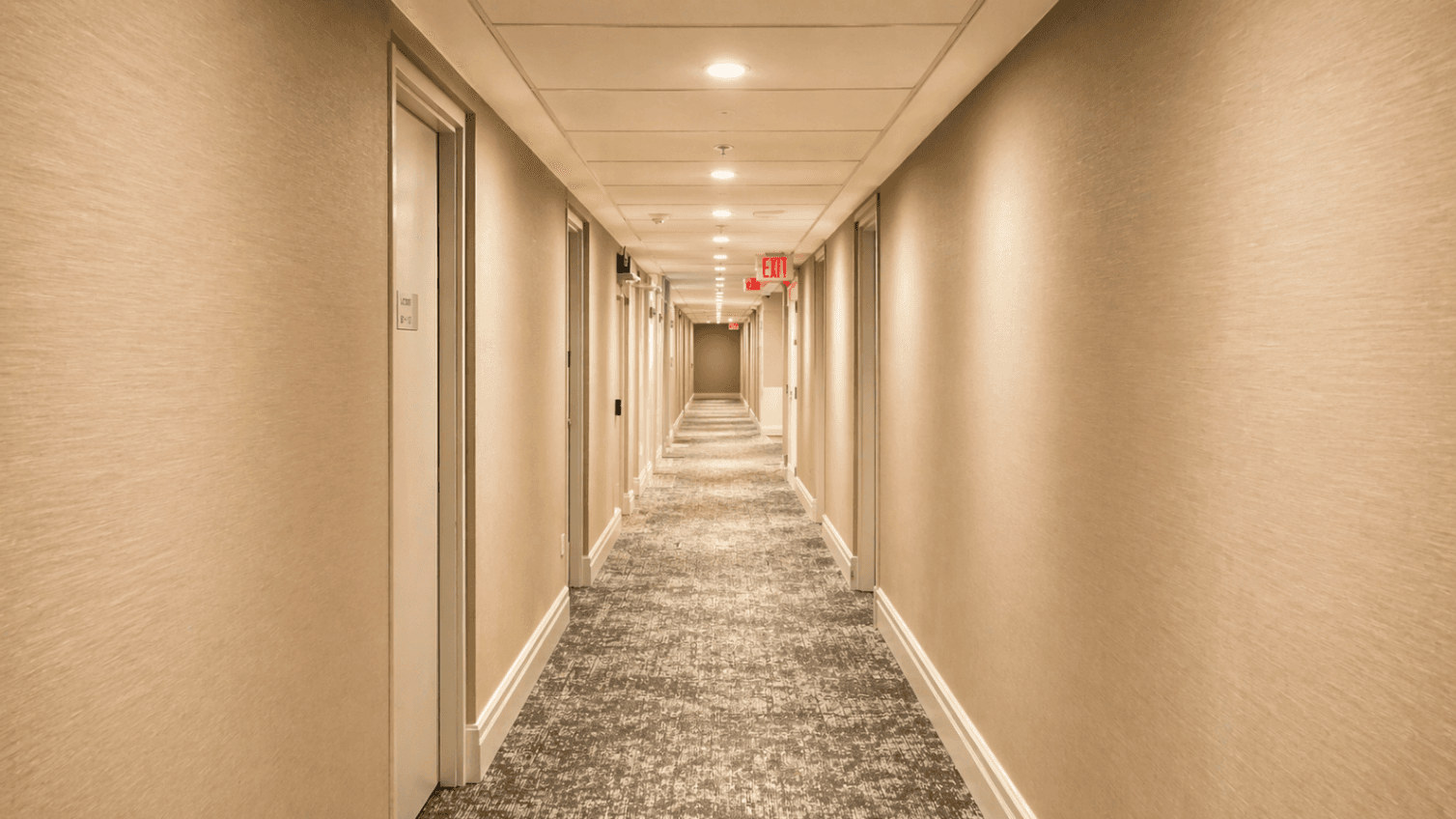 Well-lit hallway with modern decor at 1-Bedroom Condo in Prime Richmond Hill Location, a 1 bedroom rental in 39 Oneida Crescent, Richmond Hill, ON, listed for $2,075 per month