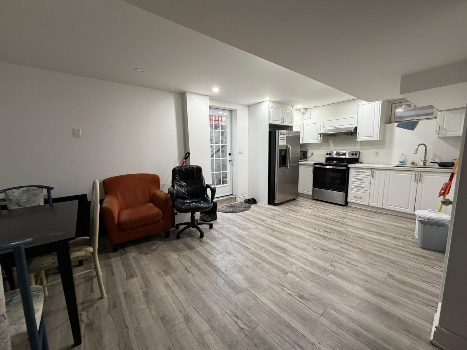Modern Kitchen with Dining Area at Spacious Private Room in 4 Bed Basement., a 1 bedroom rental in 48 Maddybeth Crescent, Brampton, ON, listed for $850 per month