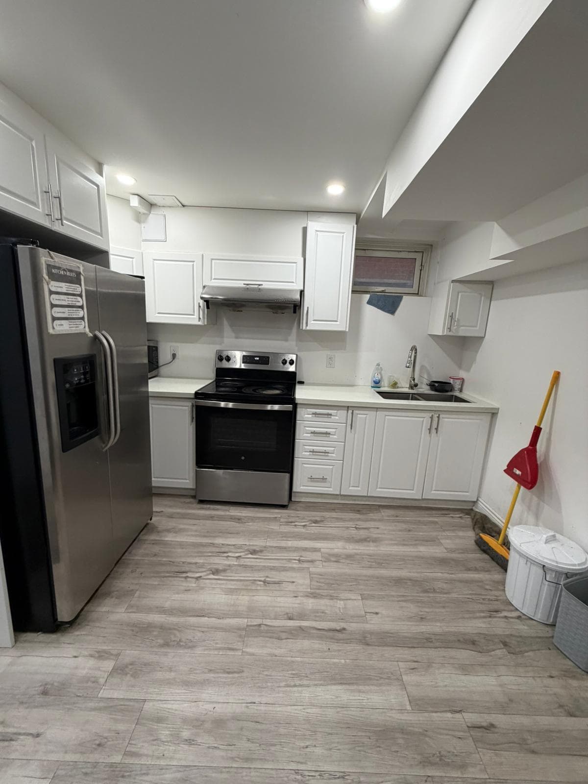 Modern Kitchen with Stainless Appliances at Spacious Private Room in 4 Bed Basement., a 1 bedroom rental in 48 Maddybeth Crescent, Brampton, ON, listed for $850 per month