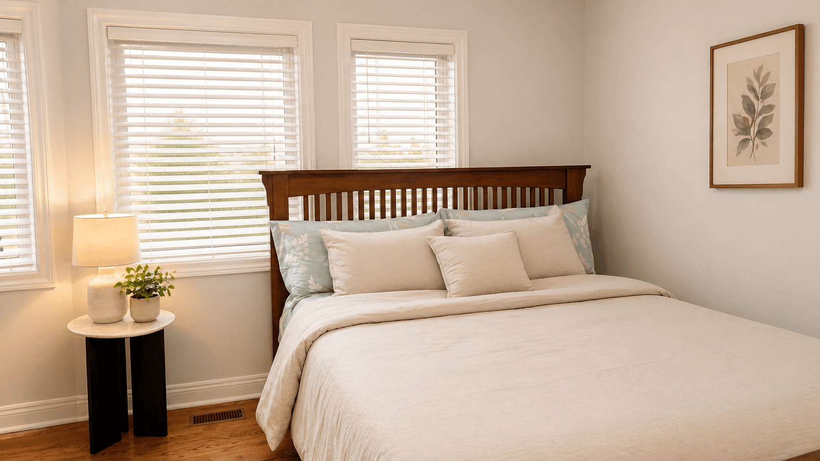 Cozy Primary Bedroom with Natural Light at 2 Bedroom Main Floor Unit in Northeast Ajax – 45 Thackery Drive, a 2 bedroom rental in 45 Thackery Drive, Ajax, ON, listed for $1,500 per month