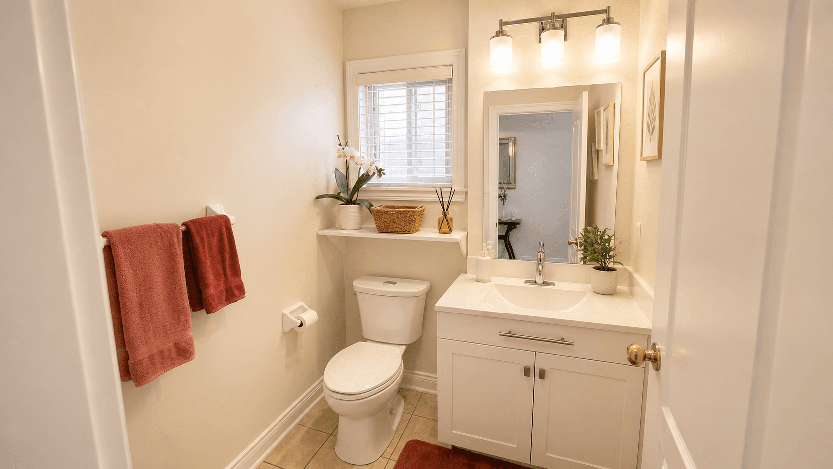 Bright and Modern Bathroom at 2 Bedroom Main Floor Unit in Northeast Ajax – 45 Thackery Drive, a 2 bedroom rental in 45 Thackery Drive, Ajax, ON, listed for $1,500 per month