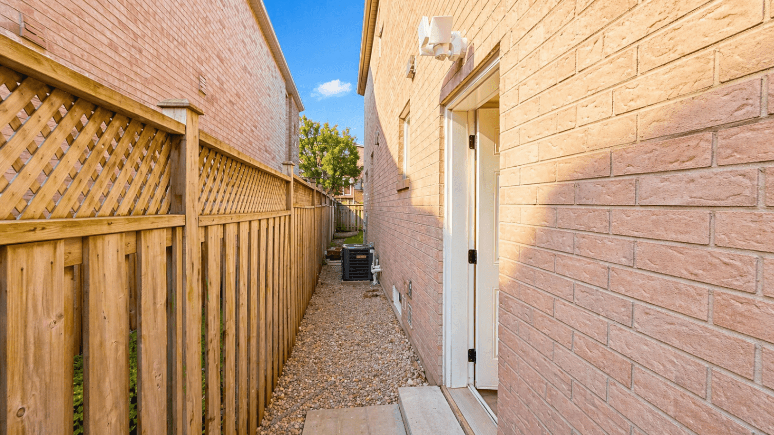 Side walkway with outdoor space at Spacious 2-Bedroom Basement Unit for Rent – 117 Hibbard Dr, Ajax, a 2 bedroom rental in 117 Hibbard Drive, Ajax, ON, listed for $1,900 per month