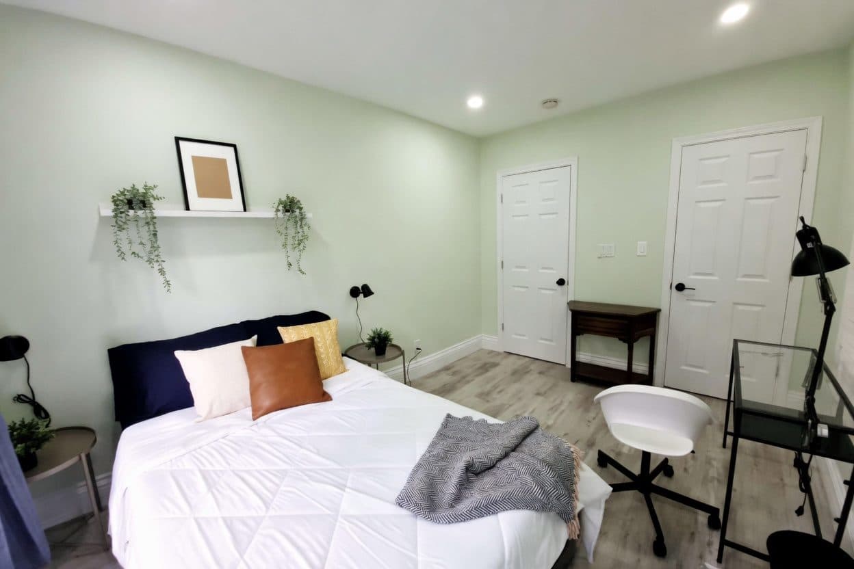 Cozy Bedroom with Modern Decor at Spacious 3 Bedroom Upper Level Detached Home in Waterloo – 74 McDougall Road, a 3 bedroom rental in 74 McDougall Road, Waterloo, ON, listed for $2,250 per month