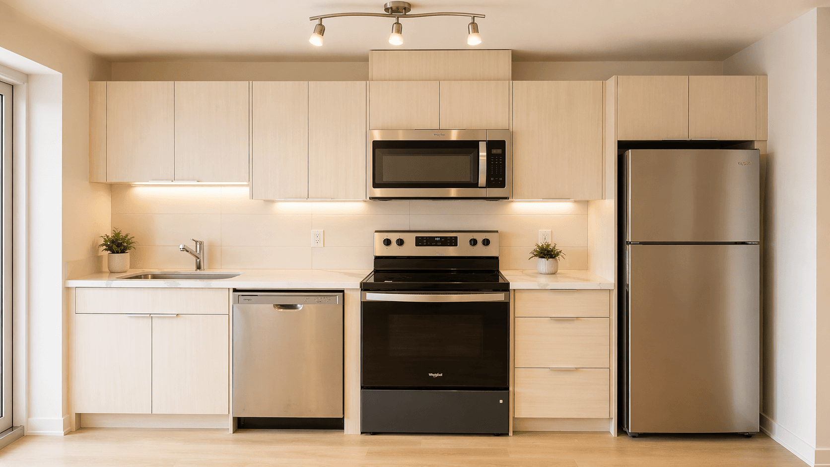 Modern Kitchen with Appliances at Yorkwoods Condos – 2839 Jane Street, Toronto, a 2 bedroom rental in 2839 Jane Street, North York, ON, listed for $2,300 per month