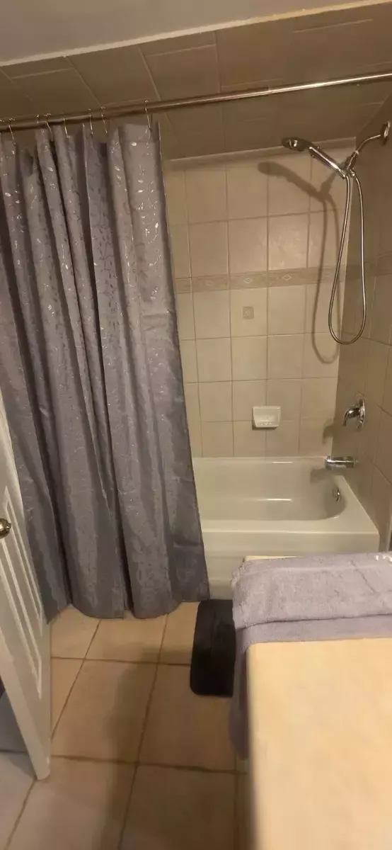 Compact Bathroom with Shower and Bathtub at 2 Bedroom Apartment in Brampton for $2,000, a 2 bedroom rental in 22 Iguana crescent, Brampton, ON, listed for $2,000 per month