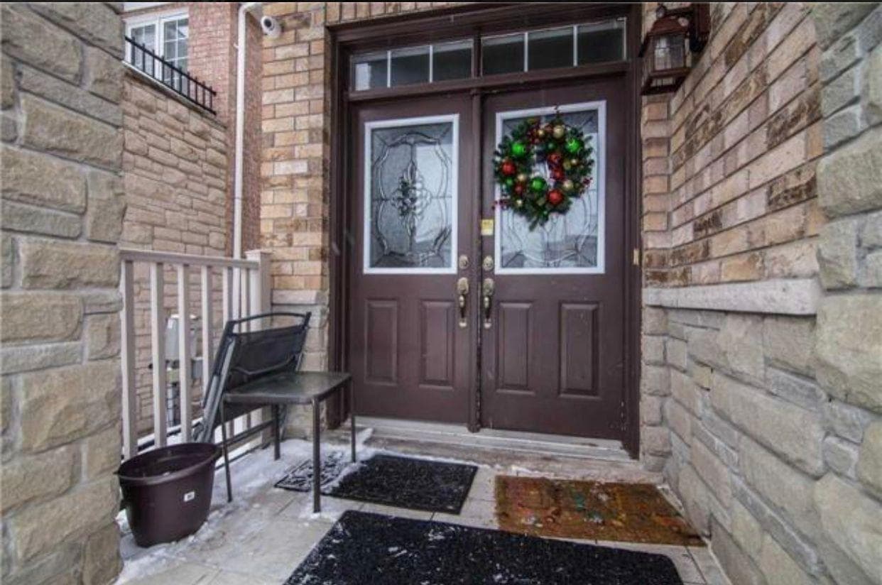 Welcoming Front Entrance with Seasonal Decoration at Spacious 4-Bedroom Detached Home for Rent – 25 Penny Royal Cres, Brampton, a 4 bedroom rental in 25 Pennyroyal Crescent, Brampton, ON, listed for $3,400 per month