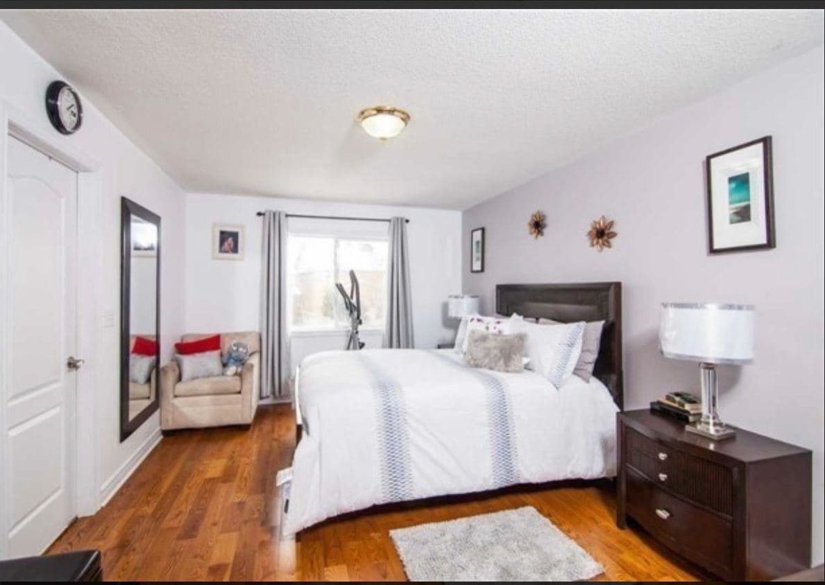 Cozy Bedroom with Natural Light at Spacious 4-Bedroom Detached Home for Rent – 25 Penny Royal Cres, Brampton, a 4 bedroom rental in 25 Pennyroyal Crescent, Brampton, ON, listed for $3,400 per month