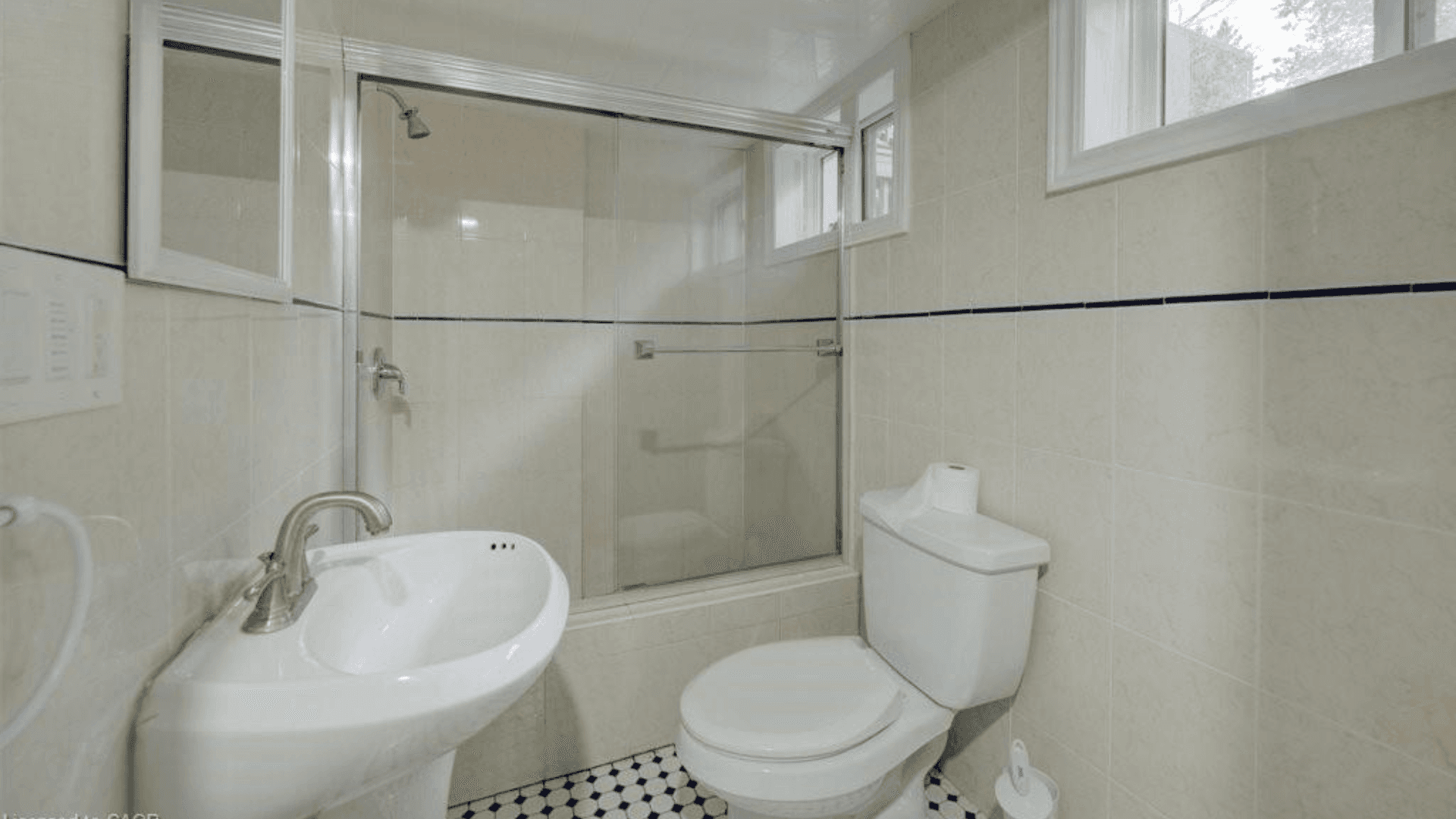 Modern Bathroom with Shower at Rental Listing in Waterloo, a rental rental in 74 McDougall Road, Waterloo, ON, listed for $6,000 per month
