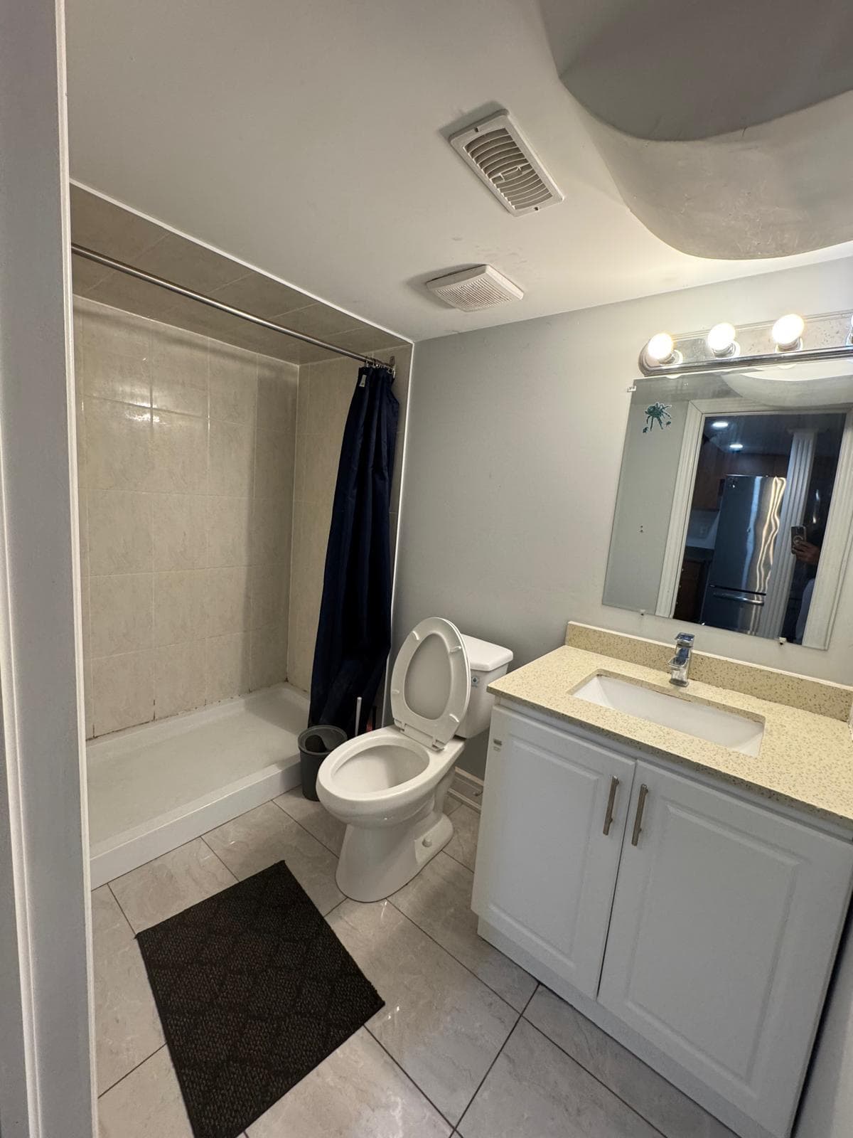 Spacious Primary Bathroom with Shower at 2 Bedroom Basement Apartment in Brampton for $1,400, a 2 bedroom rental in 47 Speedwell Street, Brampton, Ontario (ON), listed for $1,400 per month